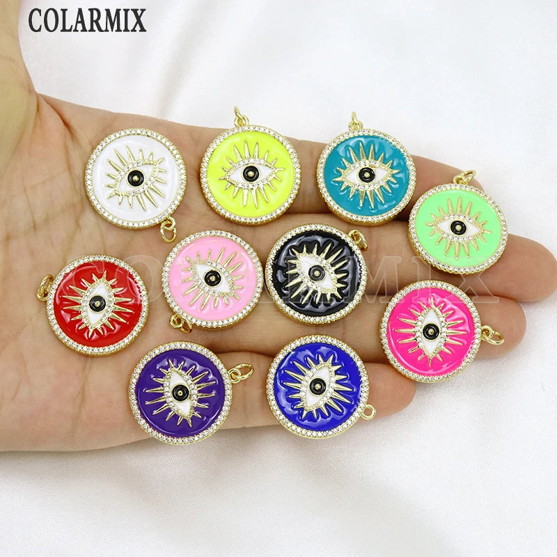 6 Pcs Enamel Eyes Pendant Jewelry Making Eyes Pendant