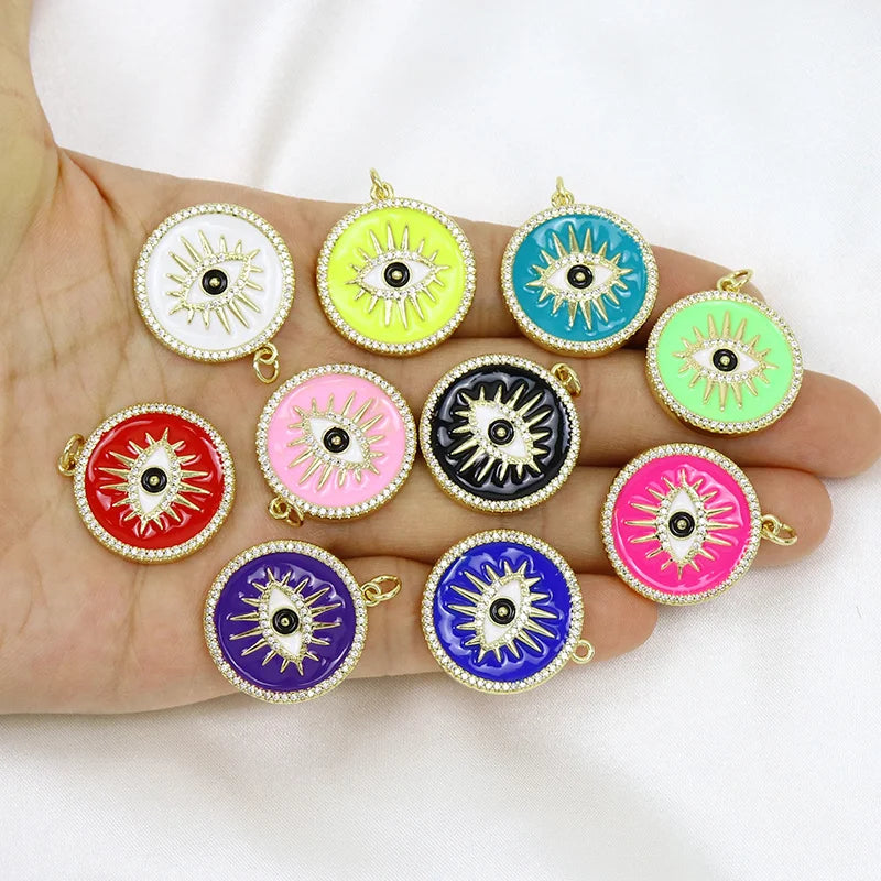 6 Pcs Enamel Eyes Pendant Jewelry Making Eyes Pendant
