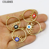 6 Pcs Enamel Neon Eyes Pendant Charms Jewelry Necklace Accessories 51802