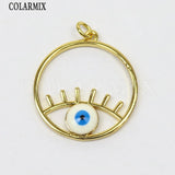 6 Pcs Enamel Neon Eyes Pendant Charms Jewelry Necklace Accessories 51802