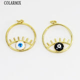 6 Pcs Enamel Neon Eyes Pendant Charms Jewelry Necklace Accessories 51802