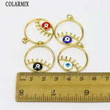 6 Pcs Enamel Neon Eyes Pendant Charms Jewelry Necklace Accessories 51802