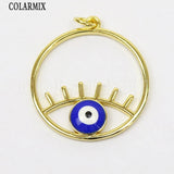 6 Pcs Enamel Neon Eyes Pendant Charms Jewelry Necklace Accessories 51802