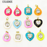 6 Pcs Enamel Pendant Jewelry Accessories Necklace Making
