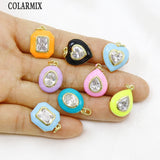 6 Pcs Enamel Pendant Jewelry Accessories Necklace Making