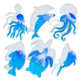 6 Sea Animal Epoxy Moulds - Fish Octopus Turtle Jellyfish Whale Dolphin