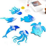 6 Pcs Sea Animal Epoxy Moulds - Resin Casting Silicone - Fish, Octopus, Turtle