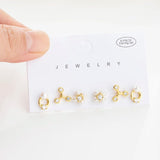 6 Pcs Pearl Stud Earrings Set for Women Gift