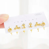6 Pcs Pearl Stud Earrings Set for Women Gift