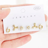 6 Pcs Pearl Stud Earrings Set for Women Gift