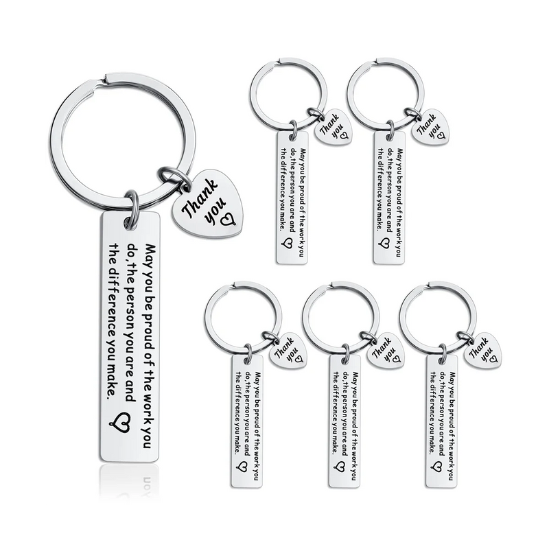 6 Pcs Appreciation Keychain Make a Difference Inspirational Coworker Leaving