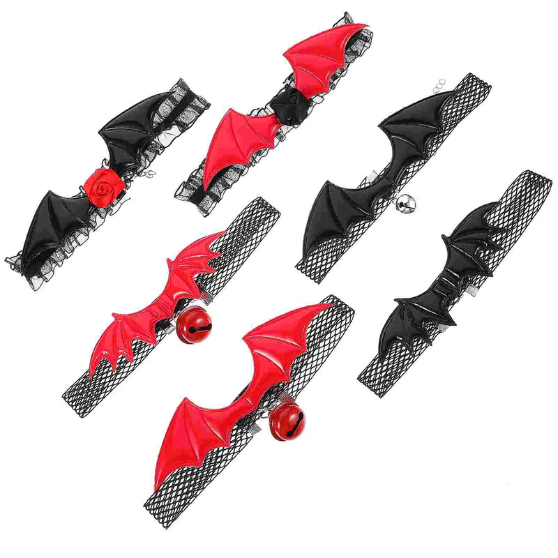 6 Pcs Halloween Lace Choker Bat Necklace Women's