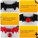 6 Pcs Halloween Lace Choker Bat Necklace Women's