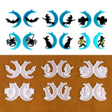 6 Pcs Halloween Moon Witch Earrings Resin Mold