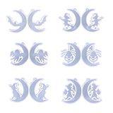 6 Pcs Halloween Moon Witch Earrings Resin Mold