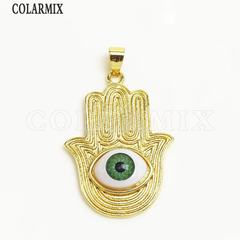 6 Pcs Hamsa Eyes Pendant Mix Eyes for Jewelry Making