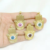 6 Pcs Hamsa Eyes Pendant Mix Eyes for Jewelry Making