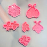 6 Pcs Insect Pattern Keychain Molds for Resin Casting