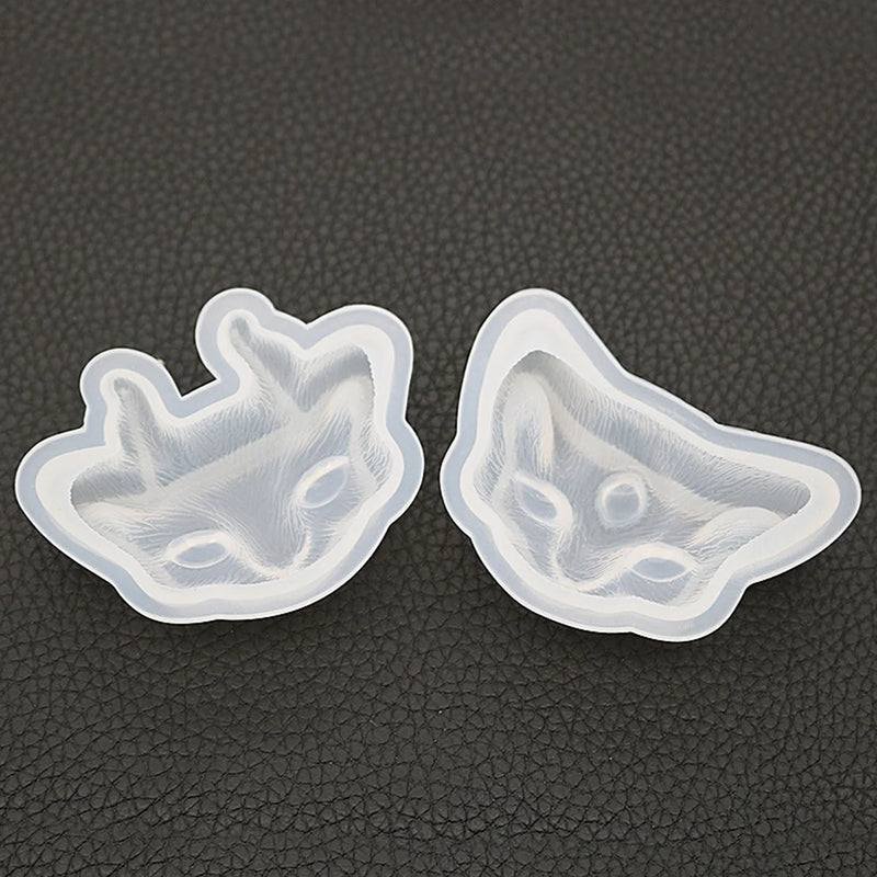 6 Pcs Animal Necklace DIY Silicone Molds Earth Tones Cat Molds