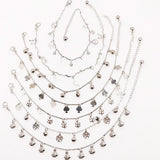 6 Pcs Mixed Summer Beach Anklet Bracelet Flower Bell Barefoot Leg Chain