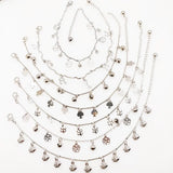 6 Pcs Mixed Summer Beach Anklet Bracelet Flower Bell Barefoot Leg Chain