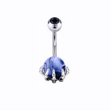 6 Pcs 14G Surgical Steel Bar Zircon Heart Belly Piercing Crystal Balls Earrings