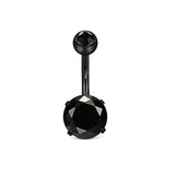 6 Pcs 14G Surgical Steel Bar Zircon Heart Belly Piercing Crystal Balls Earrings