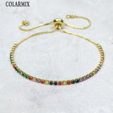 6 Pcs Rainbow Zircon Bracelet Colorful Zirconia Jewelry Slim Accessory 40083