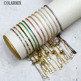 6 Pcs Rainbow Zircon Bracelet Colorful Zirconia Jewelry Slim Accessory 40083