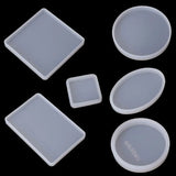 6 Pcs Resin Mold Square Round Silicone Jewelry Casting Mold Coaster Mould
