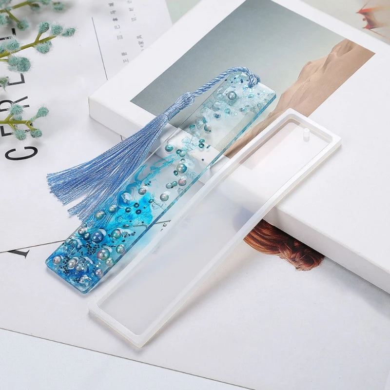 6 Pcs/Set Crystal Epoxy Resin Mold Bookmark Silicone Mould