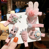 6 Pcs/Set Pink Cartoon Girls Hairpin Hairgrip