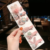 6 Pcs/Set Pink Cartoon Girls Hairpin Hairgrip