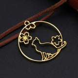 6 Pcs Kitten Cat Hollow Frames for Jewelry Necklace Pendant