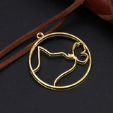 6 Pcs Kitten Cat Hollow Frames for Jewelry Necklace Pendant