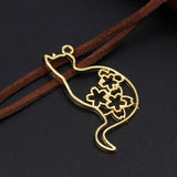 6 Pcs Metal Frame Jewelry Pendant Cat Hollow Frames UV Epoxy Resin Tools
