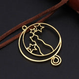 6 Pcs Kitten Cat Hollow Frames for Jewelry Necklace Pendant