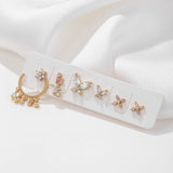 6 Pcs Crystal Stud Earrings Set for Women