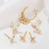 6 Pcs Crystal Stud Earrings Set for Women