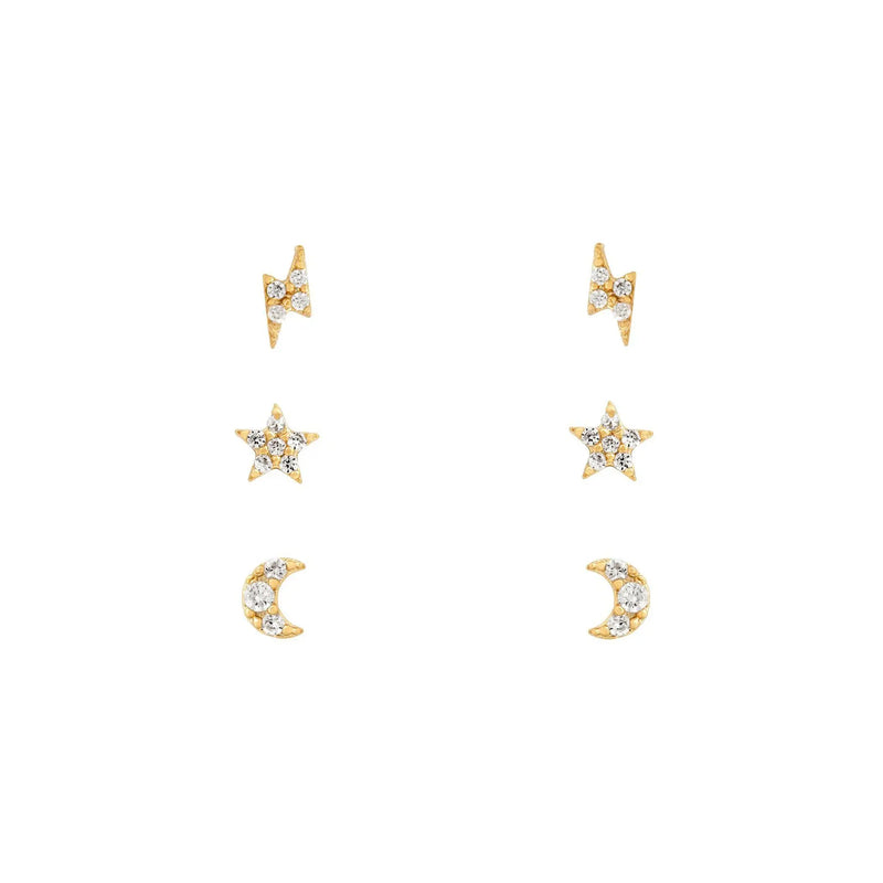 6 Pcs Cubic Zircon Piercing Stud Earrings Set for Women