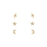 6 Pcs Cubic Zircon Piercing Stud Earrings Set for Women