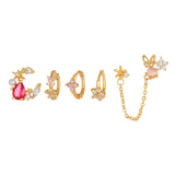 6 Pcs Small Crystal Flower Earrings Set for Women Cartilage Piercing
