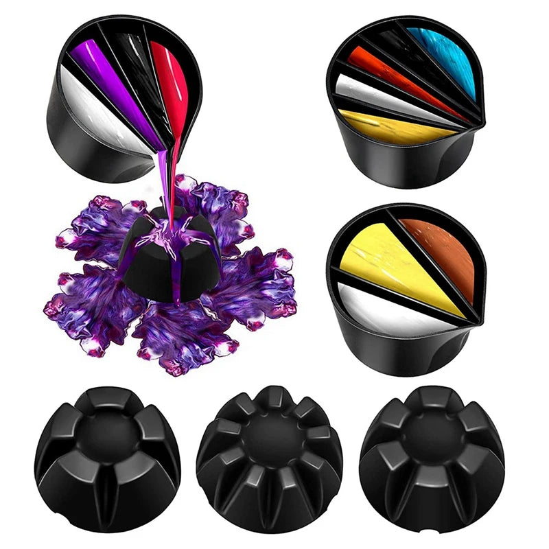 6 Pcs Split Cup For Paint Pouring & Mixing - Acrylic Resin DIY Tools