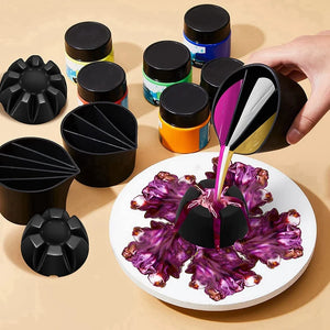 6 Pcs Split Cup Flower Pour Cup Paint Mixing Cup for DIY Painting Resin Pouring