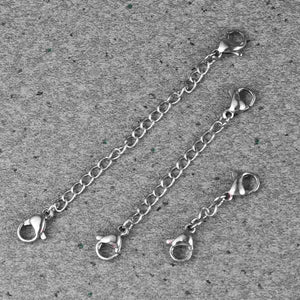 6 Pcs Stainless Chain Necklace Extension Chain with Lobster Clasp 3.5 Inch