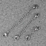 6 Pcs Stainless Chain Necklace Extension Chain with Lobster Clasp 3.5 Inch