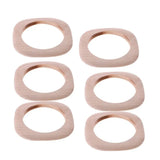 6 Pcs Square Unfinished Wood Bangle Bracelets DIY Set