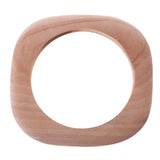 6 Pcs Square Unfinished Wood Bangle Bracelets DIY Set