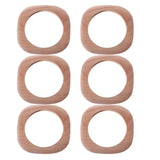 6 Pcs Square Unfinished Wood Bangle Bracelets DIY Set
