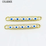 6 Pcs Zircon Eyes Conector Pendant Charms Jewelry Making 8571